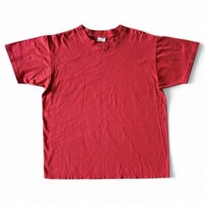 90s Red Blank Tee Single Stitch Made in USA 24.5x28.5